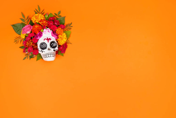 Ημέρα των νεκρών, Dia De Los Muertos Celebration Background - Φωτογραφία, εικόνα