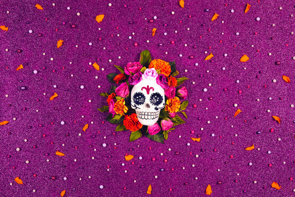 Ölüler Günü, Dia De Los Muertos Kutlama Arkaplanı - Fotoğraf, Görsel