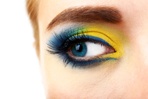 Beautiful eye with bright make-up, close up - Photo, Image