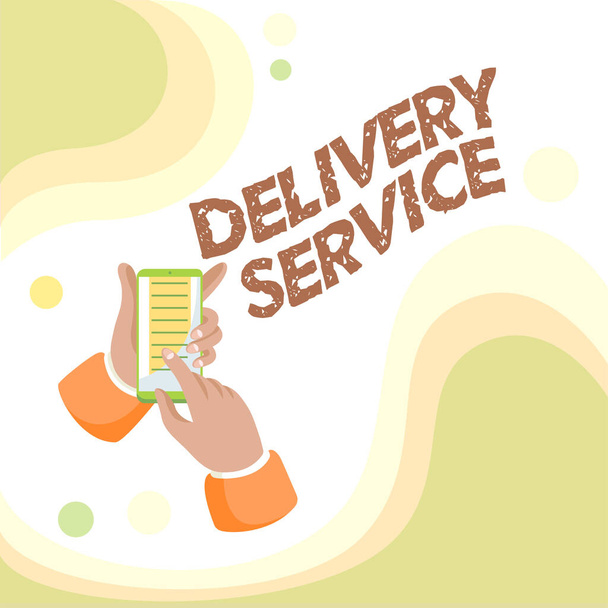 Sign displaying Delivery Service. Business approach the act of providing a delivery services to customers Abstract Spreading Message Online, Global Connectivity Concepts - Photo, image