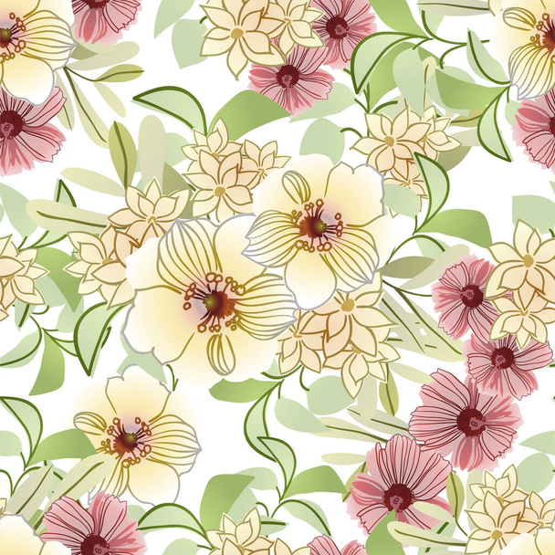 beautiful floral card, background, vector illustration - Vettoriali, immagini