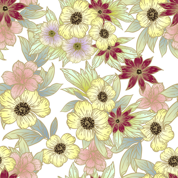 beautiful floral card, background, vector illustration - Vektori, kuva