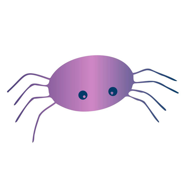 Isolated vector colorful design illustration of decorative cute cartoon spider - Vector, Image