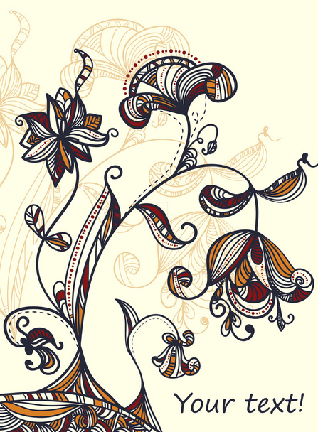 abstract flowers card - Vector, Image