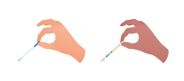 Ph csíkok skála infografika. Vektor lapos egészségügyi illusztráció. Emberi kézfogás csík színes séma. Gyógyszertár, egészségügyi ellátás tervezése. - Vektor, kép