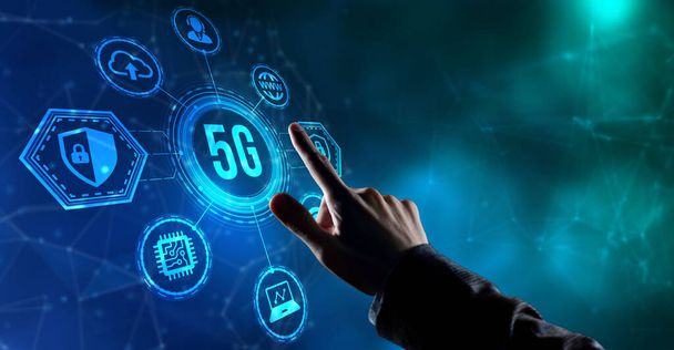 Internet, business, Technology and network concept. The concept of 6G network, high-speed mobile Internet, new generation networks. - Photo, Image
