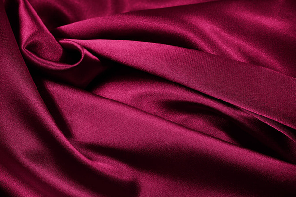     Pink silk satin background for design. Close-up.                            - Foto, afbeelding