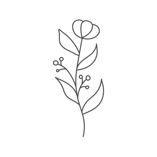 flower is hand-drawn for coloring books, scrapbooking, creative nature design, banners, postcards, invitations and prints. Simple style - Vector, Image