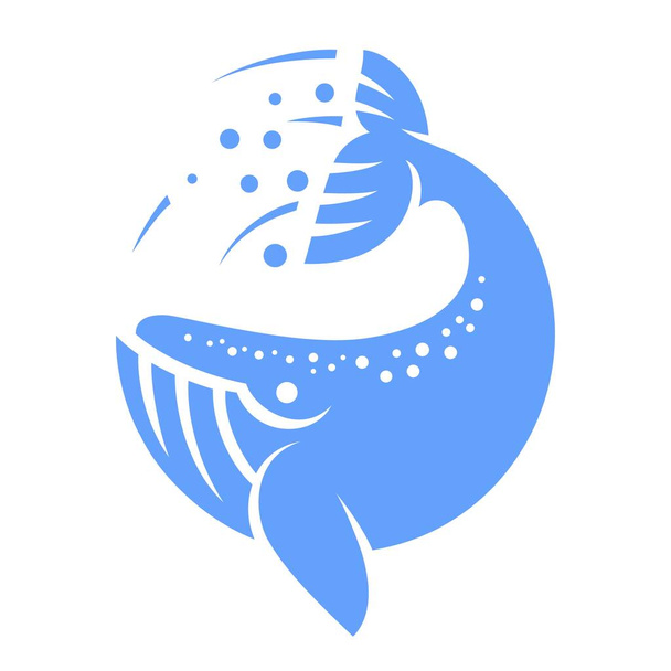 Blue whale icon in motion - Vecteur, image