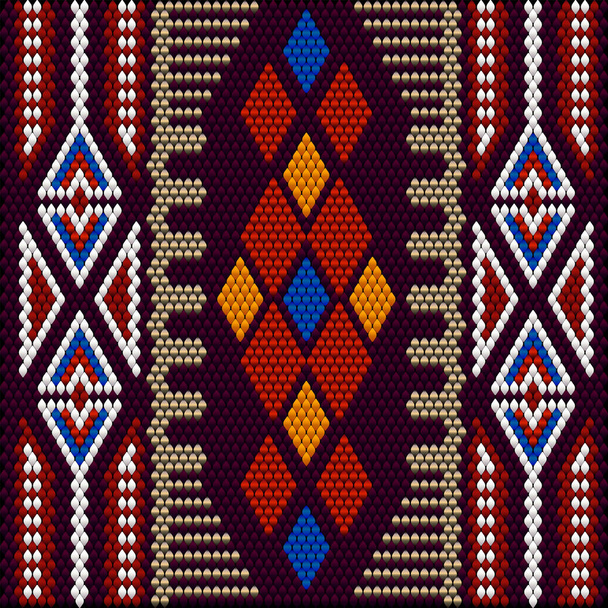 The traditional ornament of the inhabitants of the East, the Arab world, in which rich colors attract good luck and wealth. Women wove carpets for with ornaments, embroidered on fabrics for dresses. Embroidery patterns. - Vector, Image