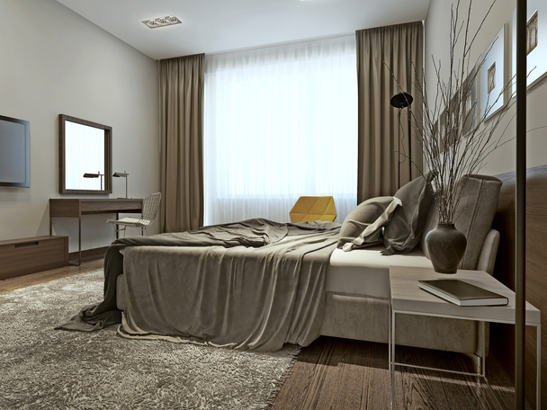 Schlafzimmereinrichtung im zeitgenössischen Stil - Foto, Bild