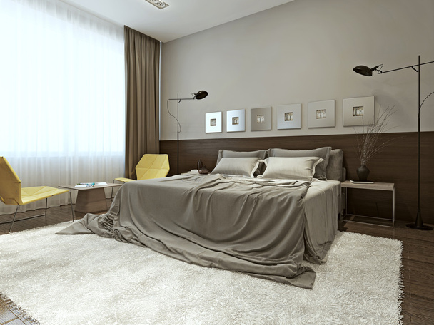 wnętrze sypialnię w nowoczesnym stylu - Zdjęcie, obraz
