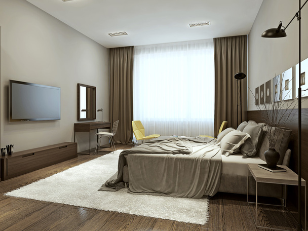 Интерьер спальни в современном стиле
 - Фото, изображение
