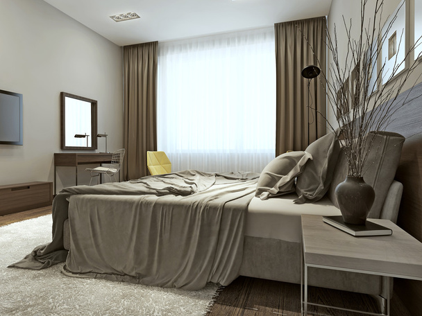 Schlafzimmereinrichtung im zeitgenössischen Stil - Foto, Bild