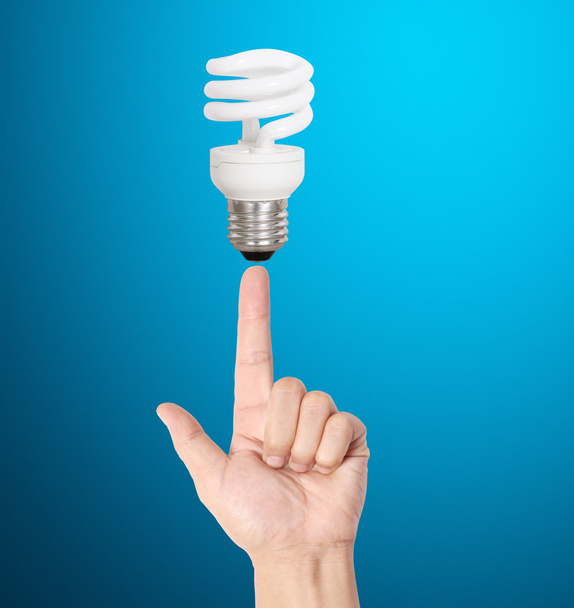 Ideas bulb light on  hand  - Фото, изображение