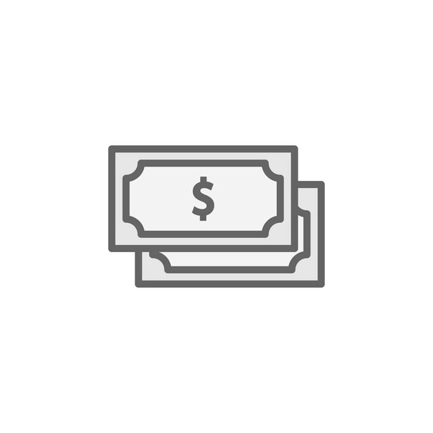 Dinero, contorno del dólar icono de color. Elementos de la línea de ilustración de negocios icono de color. Los signos y símbolos se pueden utilizar para la web, logotipo, aplicación móvil, interfaz de usuario, icono de color UX - Vector, imagen