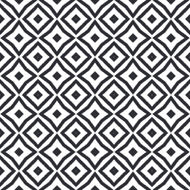 Geometric seamless pattern. Black symmetrical kaleidoscope background. Textile ready terrific print, swimwear fabric, wallpaper, wrapping. Hand drawn geometric seamless design. - Fotoğraf, Görsel