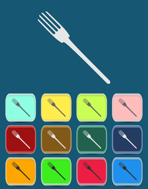 Fork emblem - Vector icon isolated - Vetor, Imagem