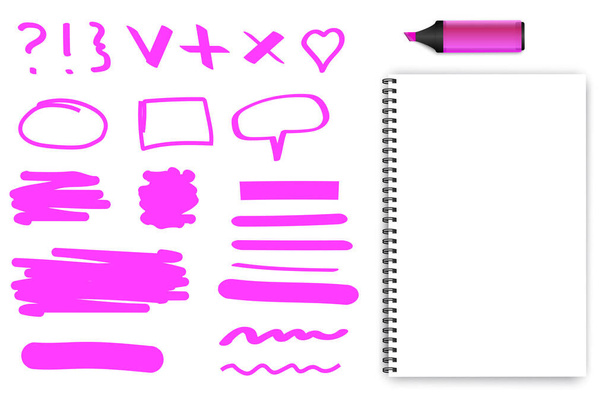 notepads for booklet design. Notebook paper. School notebook. Vector illustration. Stock image. - Vector, Image