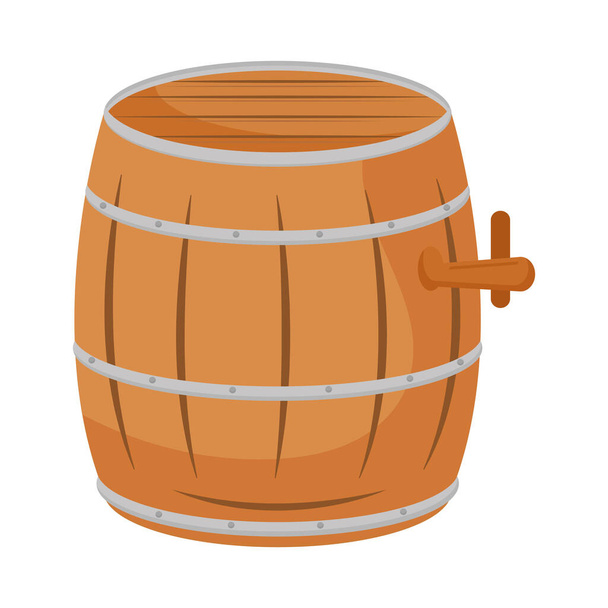 houten vat bier - Vector, afbeelding