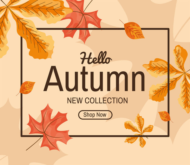 banner of hello autumn - Vector, Image