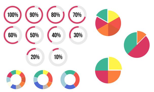 Business infographics. Pie chart, graph with options, steps. Vector circular diagram. - Vektor, obrázek