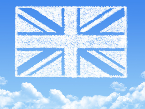 βρετανική σημαία σύννεφο σχήμα - Φωτογραφία, εικόνα