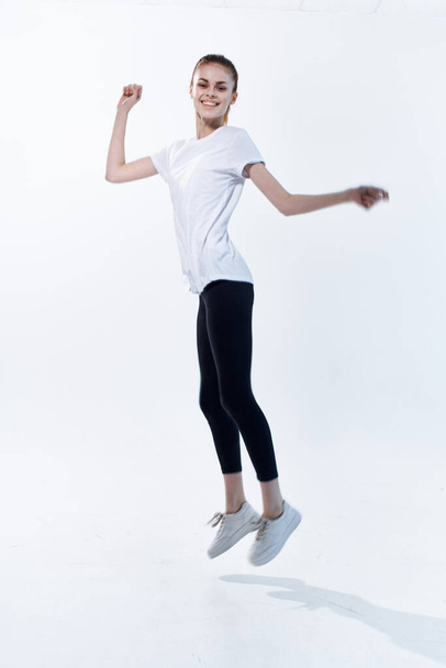 sportive woman workout jumping exercise lifestyle fitness - 写真・画像