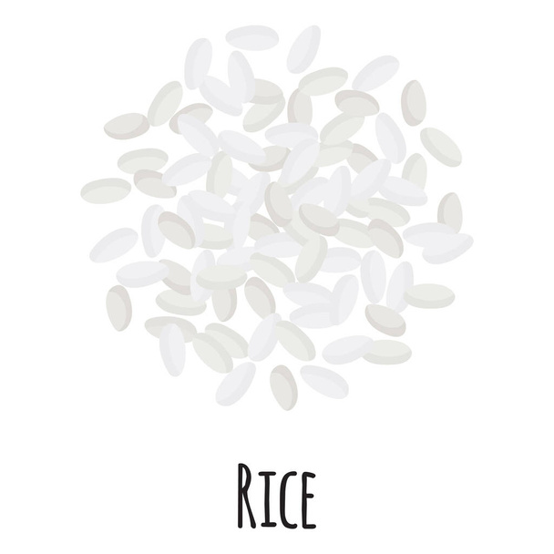 Reis für Vorlage Farmer Market Design, Etikett und Verpackung. Natürliche Energie Protein Bio-Superfood. Vektor-Karikatur isolierte Illustration. - Vektor, Bild