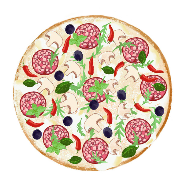 delicidelicious fresh pizza for a snack  - Фото, изображение
