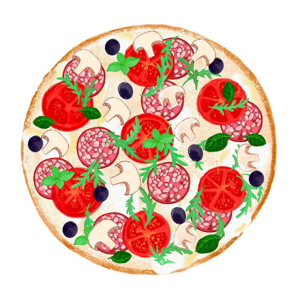 delicidelicious fresh pizza for a snack  - Fotografie, Obrázek