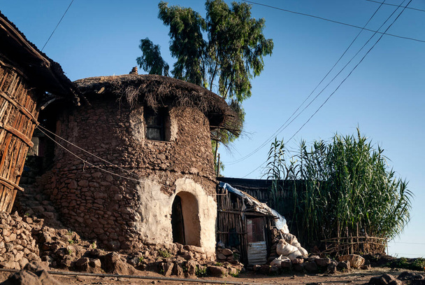 Вид традиционных деревенских домов в деревне Хадиш-ди-Лалибела-эиа - Фото, изображение