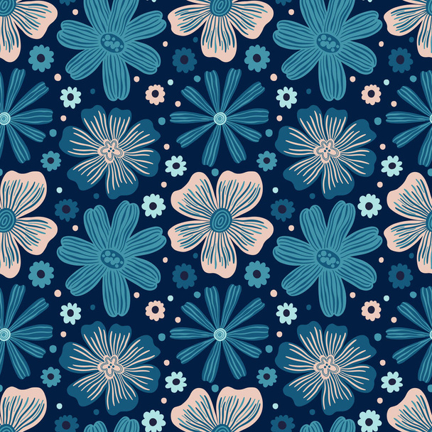 Seamless pattern botanical floral bud flower.Nature background print.Decorative wallpaper - Vetor, Imagem