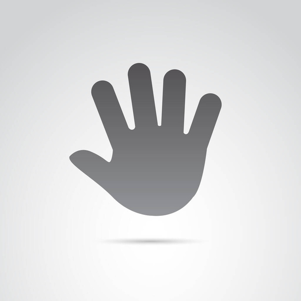Vector icon - shape of open hand, gesturing. - Vektör, Görsel