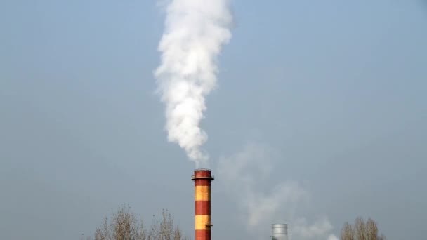 καπνός καμινάδας εργοστάσιο - Πλάνα, βίντεο