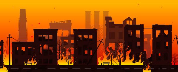 City on Fire - Vector, Image