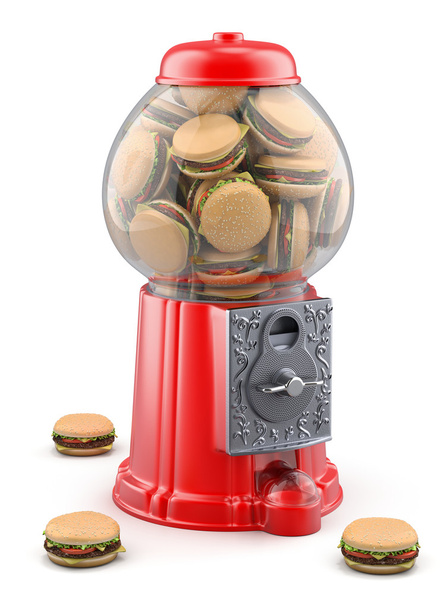 Machine à gomme avec hamburger
 - Photo, image