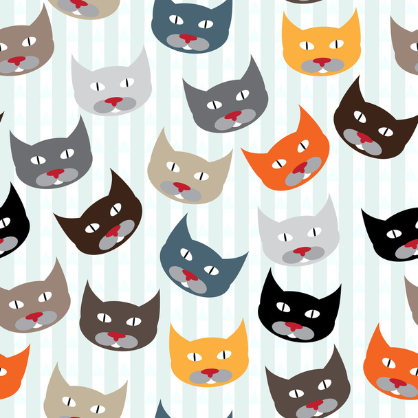 Pattern with cats - Vector, imagen