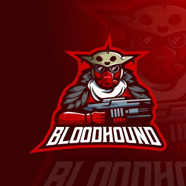 Apex herní charakter maskot design bloodhound. maskot logo pro esport, hraní her, tým - Vektor, obrázek