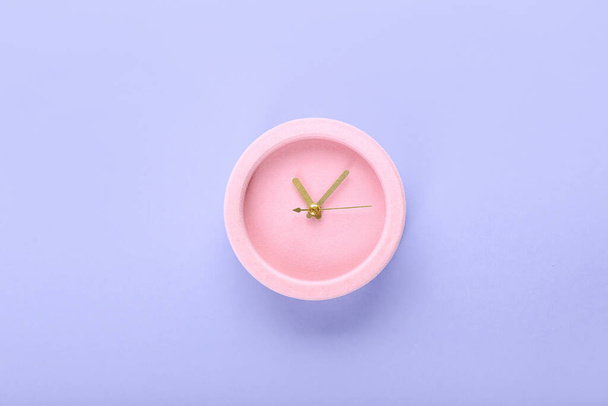 Stylish alarm clock on color background - Foto, imagen