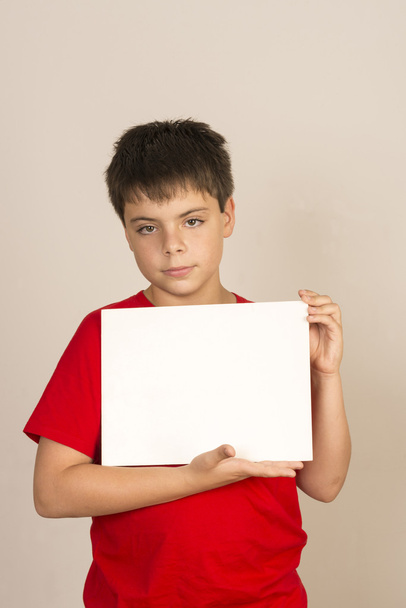 Young boy with sign - Foto, Bild
