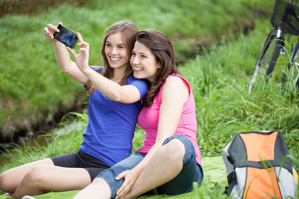 Girls taking a selfie - Foto, Imagem