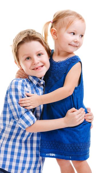 Brother and sister hugging - Photo, image