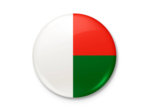 Bandera de la República de Madagascar ondeando en el viento. Textura de fondo. Antananarivo. Ilustración 3d. Renderizado 3d. - Foto, imagen