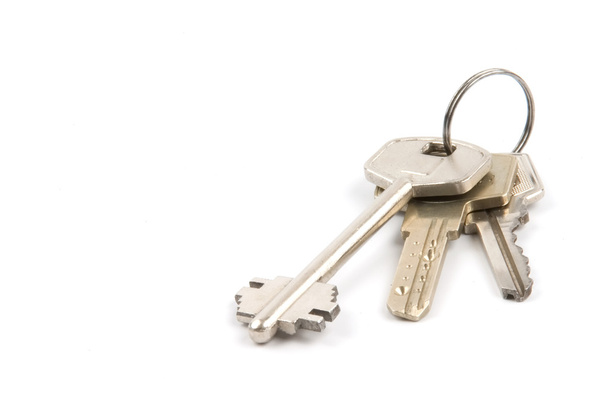 μάτσο τρία ασημένια μεταλλικά κλειδιά - Φωτογραφία, εικόνα