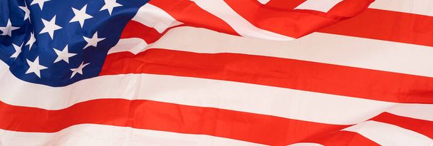 Red, white, and blue American flag for Memorial day or Veterans day background - Photo, Image