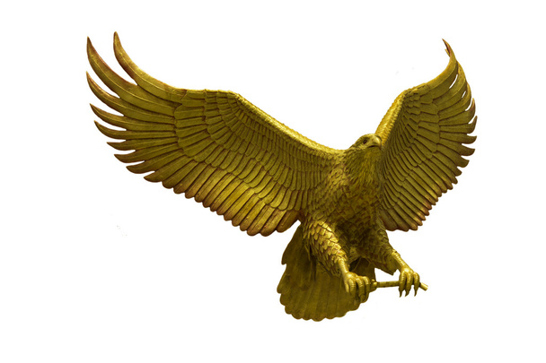 Statue d'aigle doré avec de grandes ailes déployées
 - Photo, image