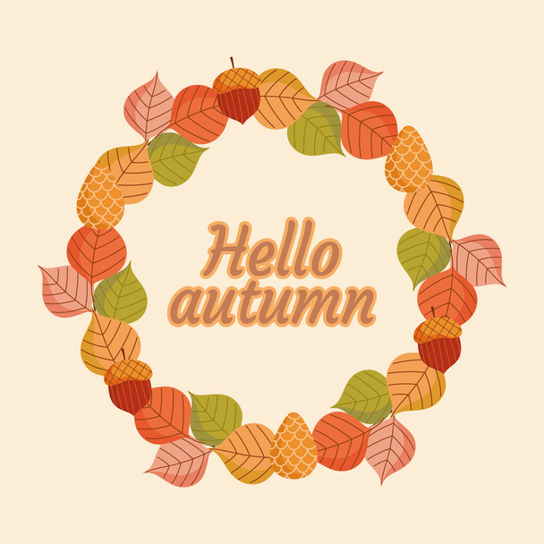 hello autumn garland - Вектор, зображення