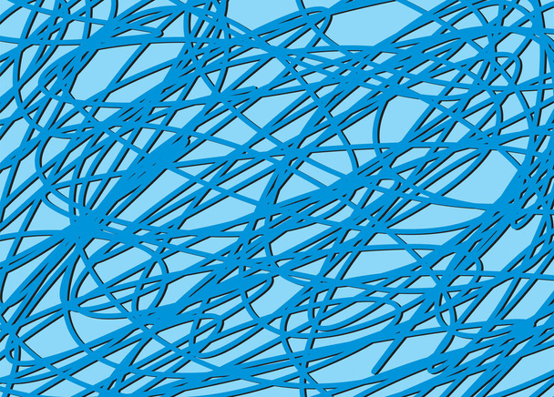 Abstract blue background with tangled thread pattern - ベクター画像
