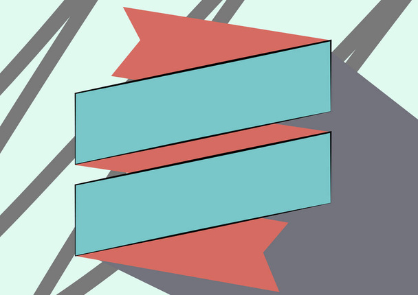 Desenho de faixa de papel dobrado no padrão Zigzag. Folding cartão Bookmark Design mostrando padrões irregulares. - Vetor, Imagem
